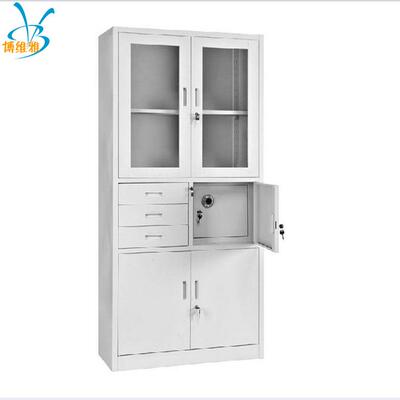 铁皮文件柜抽屉柜办公开门柜工对开BWY-TPG2玻厂璃门员工柜门储室