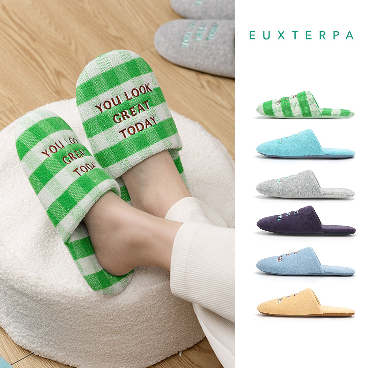 EUXTERPA欧特帕情侣拖鞋可机洗防臭家居秋冬包头保暖防滑卧室静音
