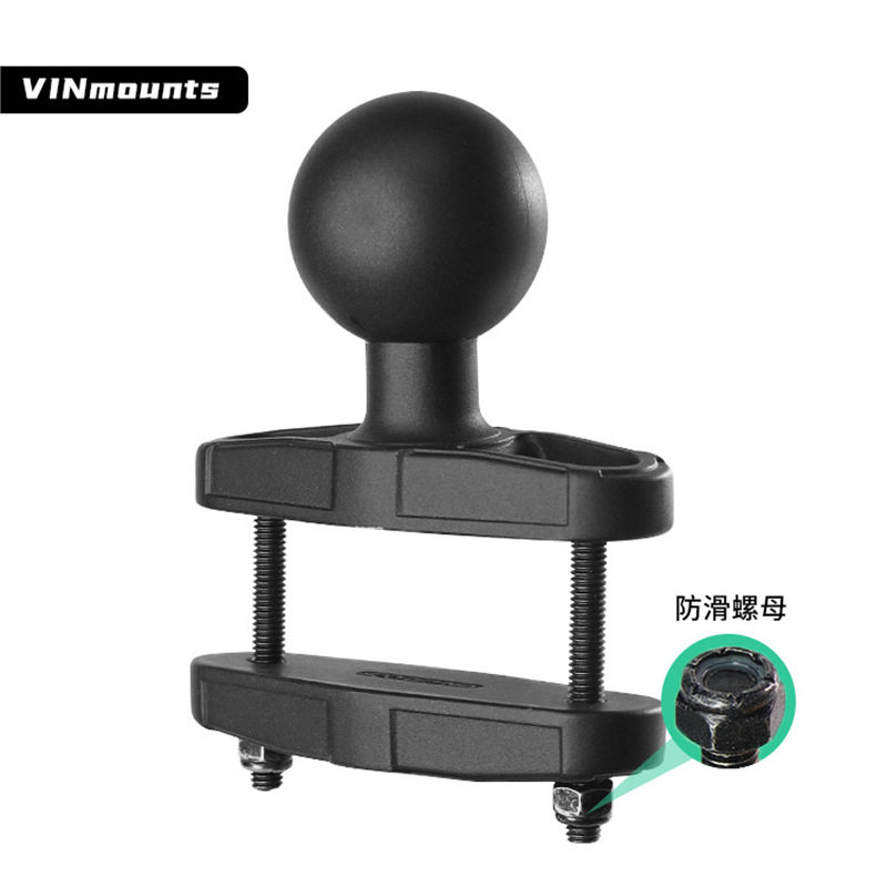 VIN物流叉车数据电脑方管固定球头支架D型2.25英寸扁方管夹底座