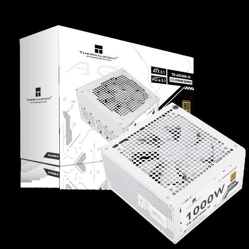 利民1000W电源TR-AG1000-W金牌全模组压纹K线850W白色ATX3.1电源