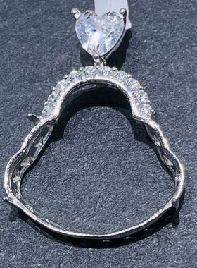 S925纯银佛公空托国标银高级精工小冰件翡翠佛公银托不褪色纯银