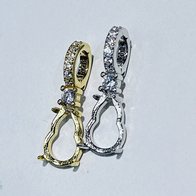 S925纯银简单款葫芦银托不掉钻小提溜银托不褪色防过敏万能扣银托