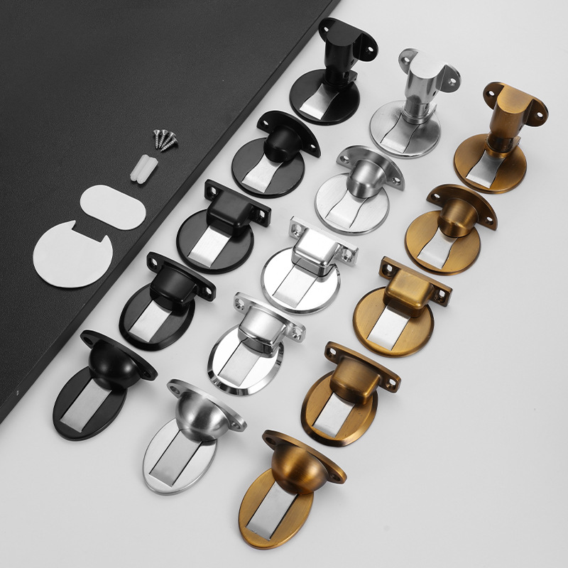 304不锈钢地吸可调节木门吸免打孔隐形门挡地装门碰防撞强磁门阻