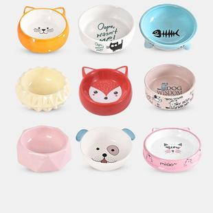 猫碗陶瓷可爱卡通宠物碗狗食盆犬猫单碗喝水碗宠物用品猫食盆