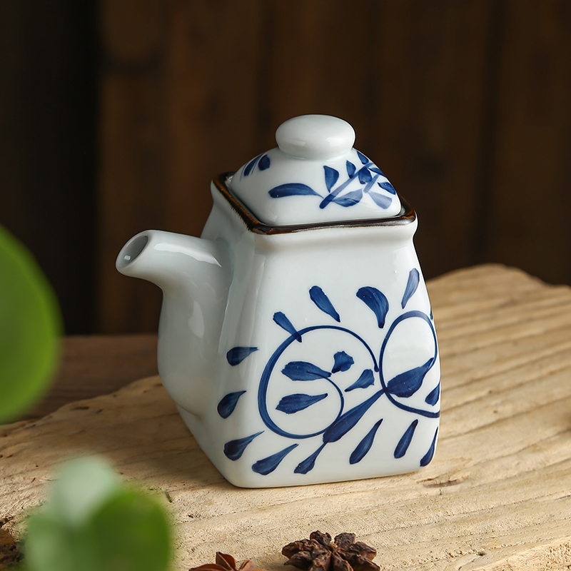 小小酱油壶方形日式料理店餐台调味瓶佐料壶子陶瓷商用小容量醋壶