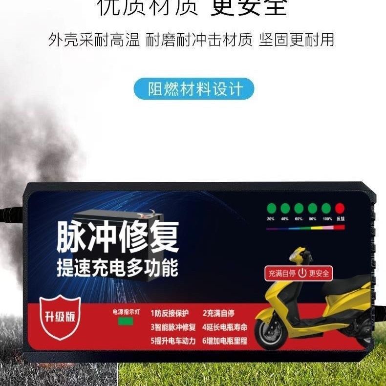 锂电池电瓶车充电器48V2A60V36V72V3A电动车智能滑板车代驾车通用