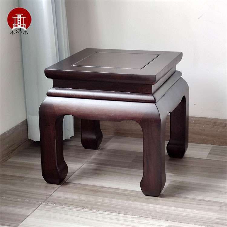 家具新中式简约厚重实木方凳客厅茶几矮凳子加粗大奔凳胡桃g&