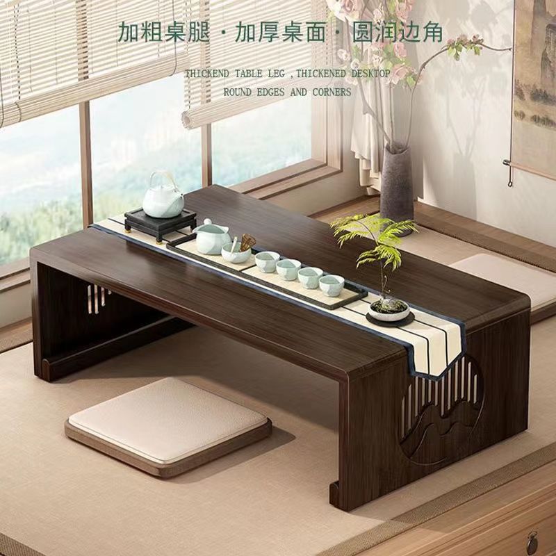 折叠炕桌家用学习吃饭小桌子折叠茶台卧室客厅便携矮桌子绢花成人
