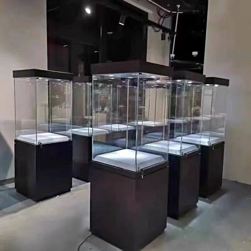 2026玻璃展柜珠宝古玩展示柜模型玩具展览柜透明柜台博物馆文物陈