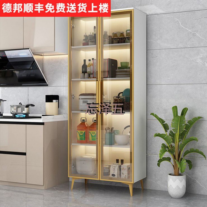 PCGS北欧餐边柜酒柜厨房储物柜置物柜高档展示柜轻奢玻璃家用碗柜