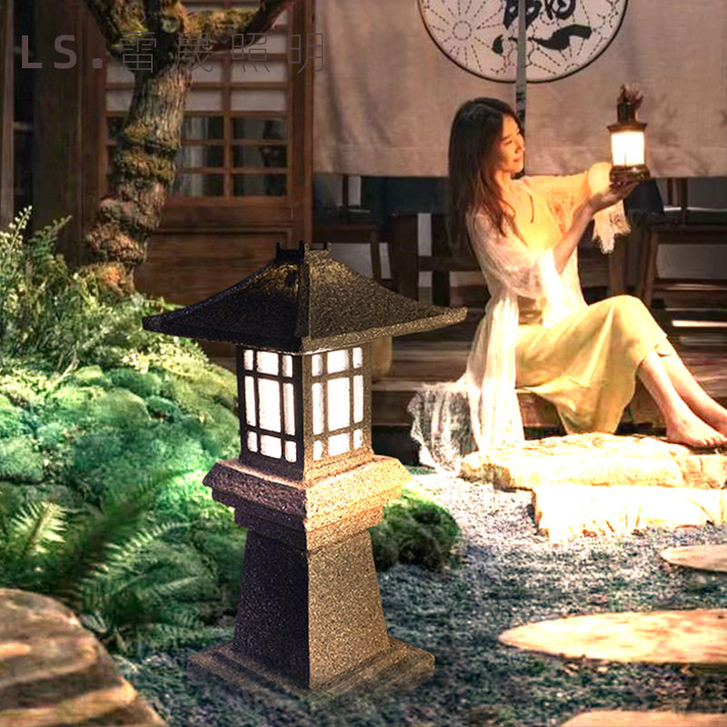 led户外日式仿古石塔灯庭院灯公园广场景观草坪灯园林别墅引路灯