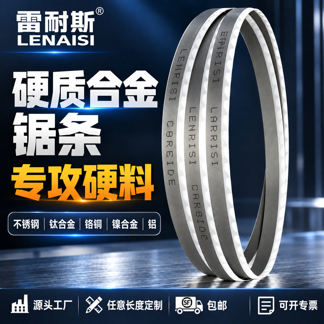 德国硬质合金锯条硬料专用带锯钛镍合金铸铁锯床锯条4115带锯条