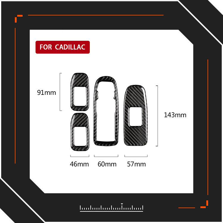适用凯迪拉克Cadillac xt5汽配内饰碳纤维车窗升降面板改装配件贴