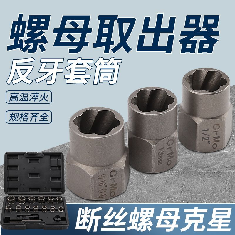 滑牙破损螺母取出器反牙防盗