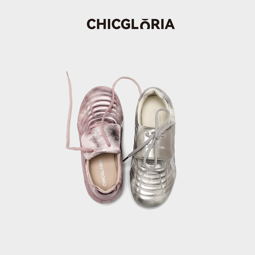 CHICGLORIA复古牛皮德训鞋