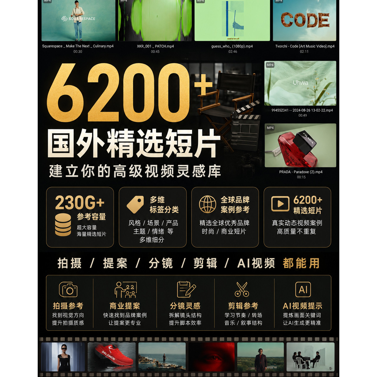 Eagle时尚创意视频素材库AI参考灵感来源审美积累品牌商业短片