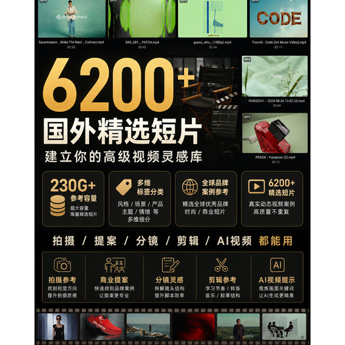 Eagle时尚创意视频素材库AI参考灵感来源审美积累品牌商业短片