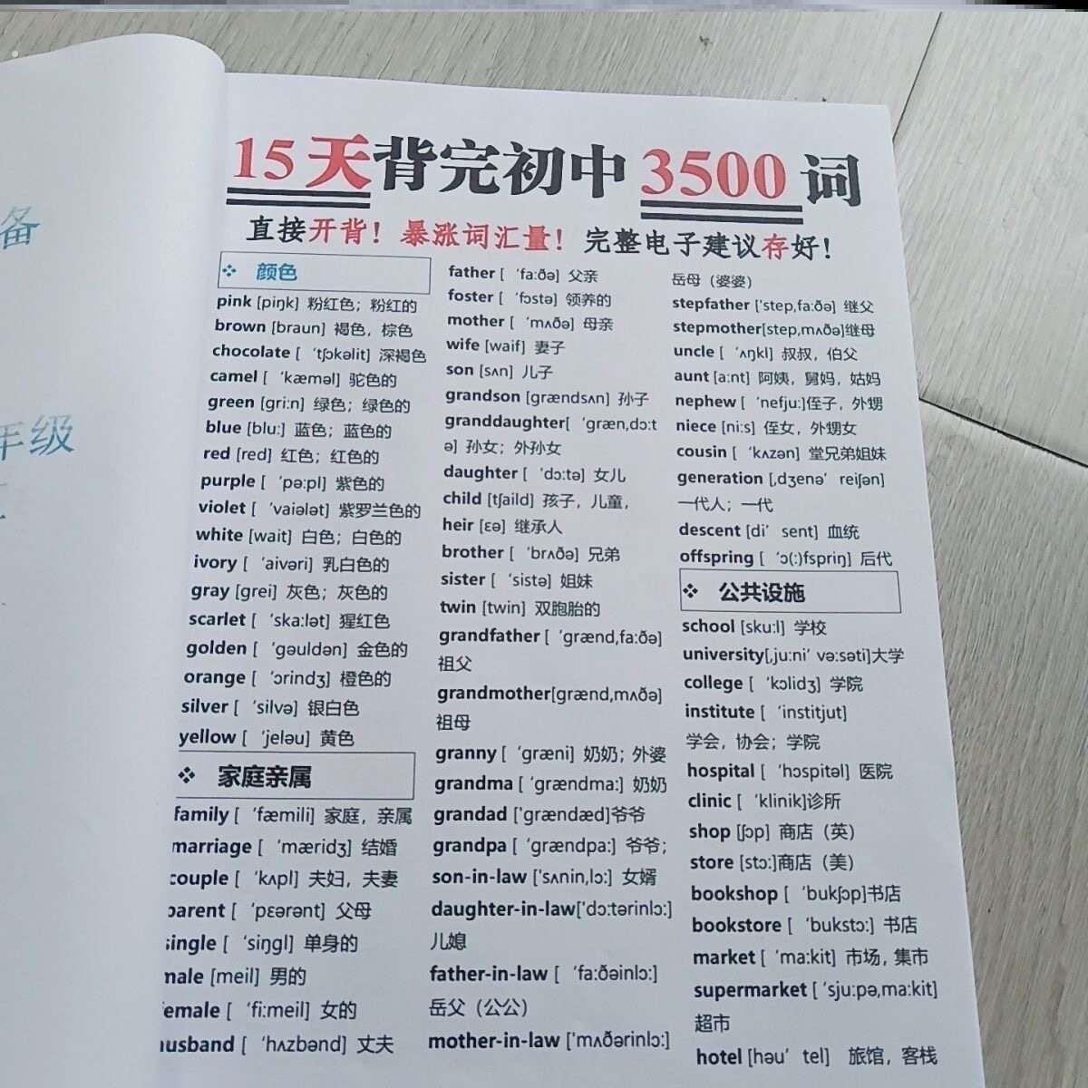 初中英语3500单字背诵计划表中考知识新课标单字听力教学计划速记