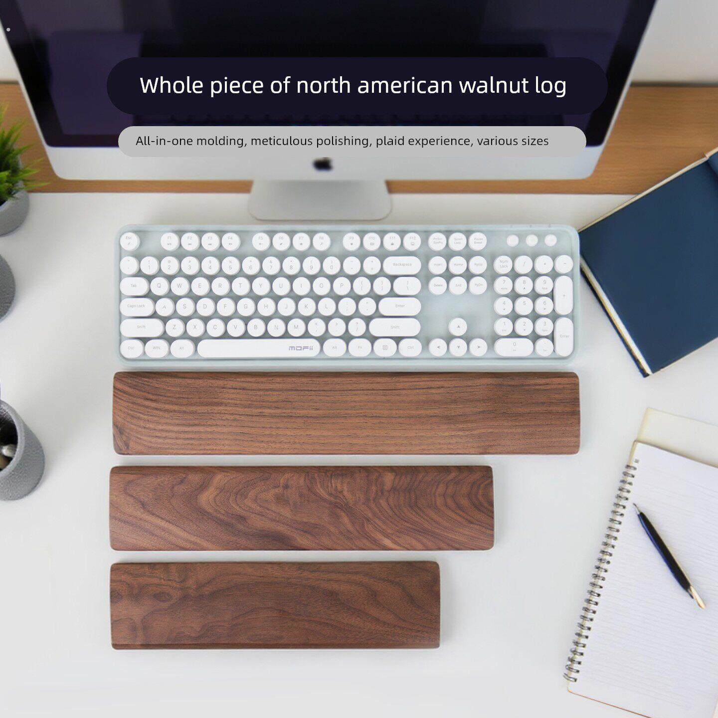 黑胡桃木键盘托腕实木机械键盘掌托木质腕托鼠标托护腕垫手腕垫高