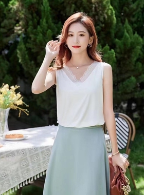 加大版冰丝无痕长款打底小背心 防走光面料舒适吊带女士背心薄款