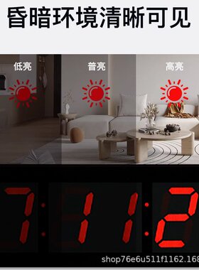 led夜光数码电子钟挂墙大商场万年历挂钟带温度时钟数字显示挂钟