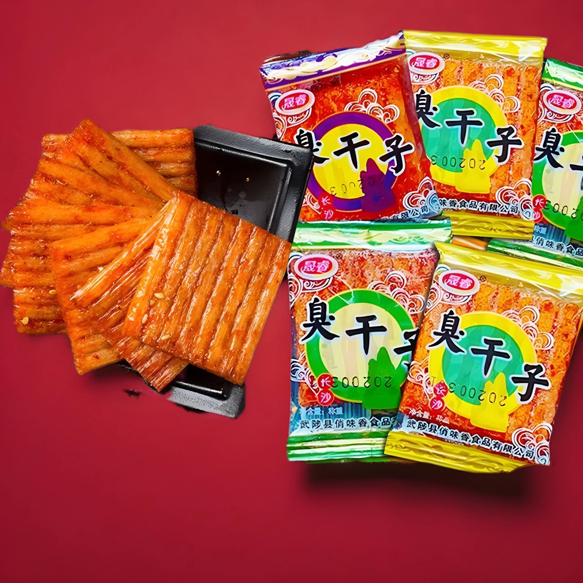 臭干子辣条90后童年怀旧零食香辣片连包麻辣面筋校园小吃