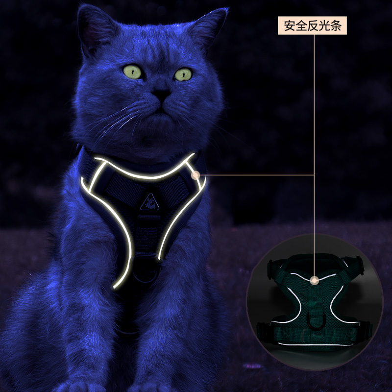 直销缅因猫牵引绳外出猫咪专用防挣脱溜猫绳银渐层链子用品背心式
