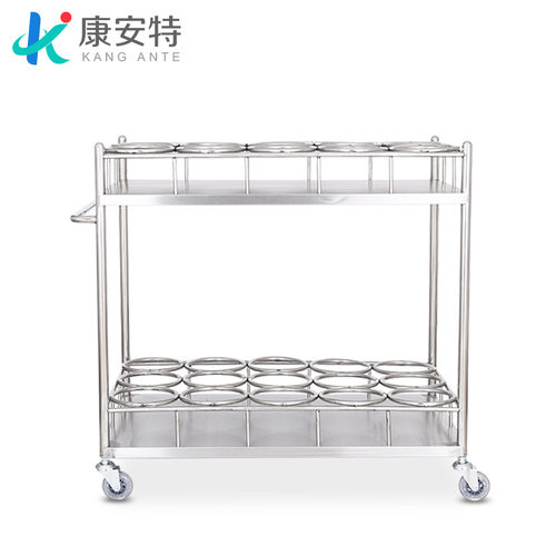 不锈钢开水瓶车加厚开水瓶架子双层茶水间送水车餐饮热水瓶推车