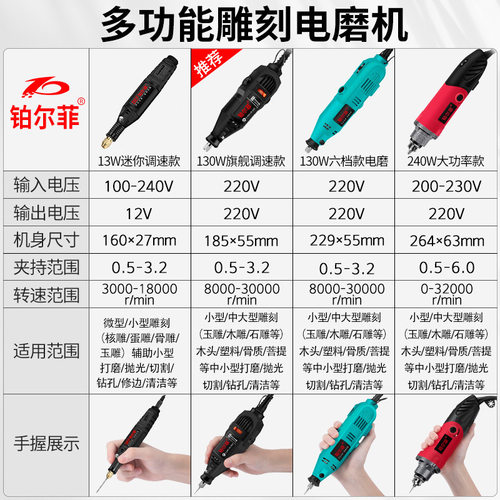 电磨机小型手持抛光玉石雕刻工具家用多功能打磨机迷你微型小电钻