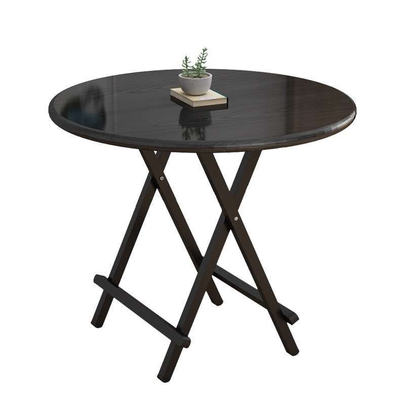 简易小户型家用折叠圆桌出租房折叠桌椅套装休闲阳台电脑折叠桌