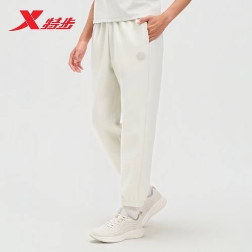 特步针织九分裤黑色束脚休闲百搭