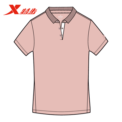 特步短袖POLO衫女2025秋季新款商务休闲运动T恤上衣975329020648