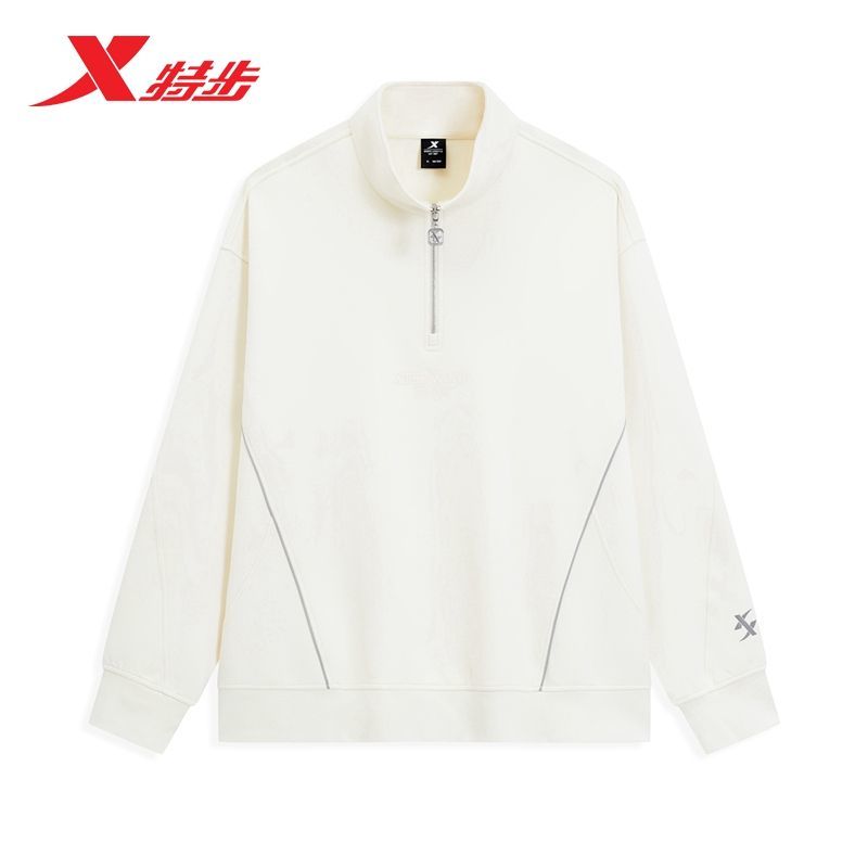 特步立领卫衣男2025冬季新款