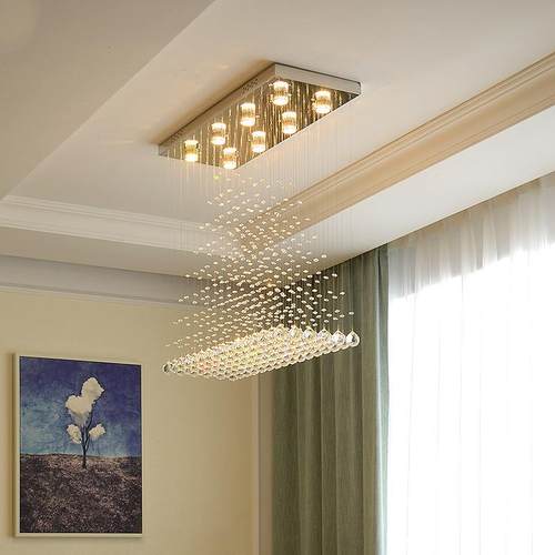 厅水晶吊灯代简餐意约家用饭厅现餐桌灯创个性吧508台灯led一字长