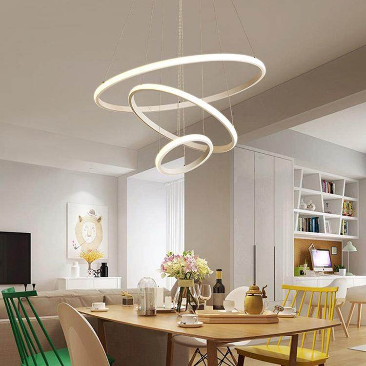 眼全光餐厅吊餐灯简约现代北护欧艺术吧台饭厅桌极简谱圆环形885l,家装灯饰光源,智能吊灯,淘宝优惠券,粉丝福利购,淘宝优惠卷