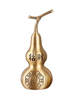 铜葫芦五帝钱挂件招纯黄铜财空心开口装朱砂门对门客厅工艺品摆件