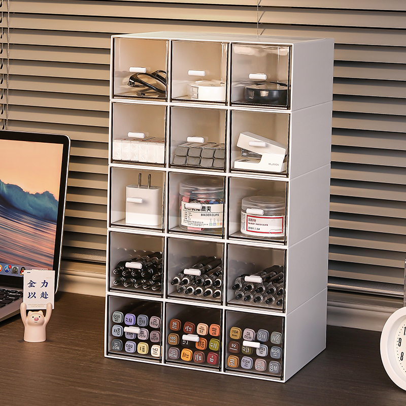 桌面收纳盒抽屉j式文具分格置物架办公室学生宿舍整理杂物储物盒