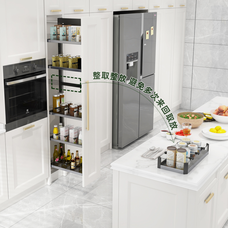 米司库厨房大怪物抽屉式r高柜拉篮调味料高深篮侧拉篮小橱柜窄柜