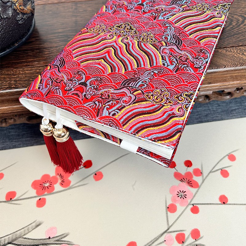 国风织锦缎大气经典无极文艺笔记本A5布面书衣a6书皮手帐本可定制