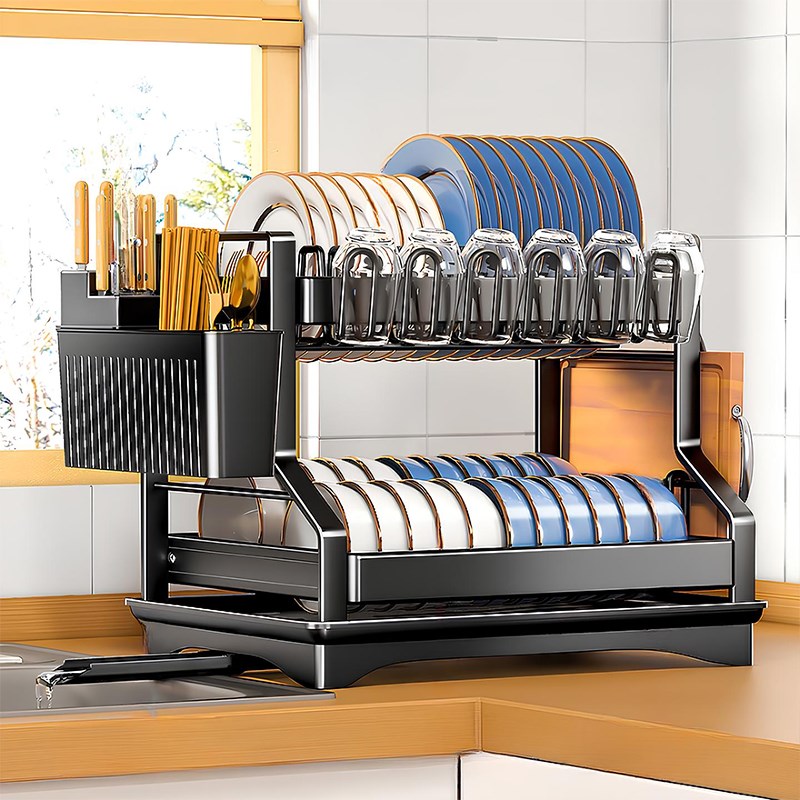 碗碟收纳架碗架沥水架厨房置物架多功能碗柜家用放碗盘碗筷收纳盒