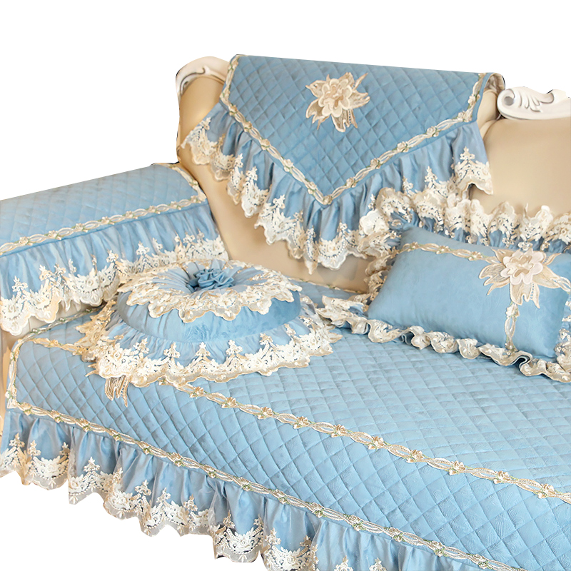 高端沙发垫欧式沙发套罩U型Lx型蕾丝刺绣沙发垫四季通用防滑坐垫