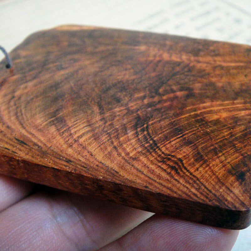 木檀世家越南黄花梨手把件 越黄无事牌影木K104金线木雕工艺品