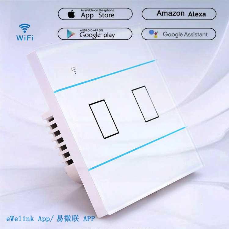 智能WIFI开关手机远程控制智能遥控语音开关2路零火86型中英欧规