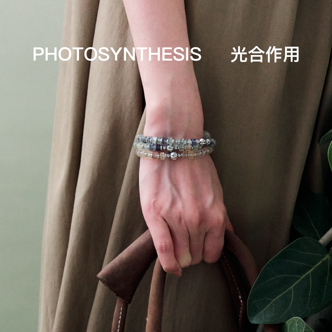 无用之用蓝绿色彩萤石年轮珠手链