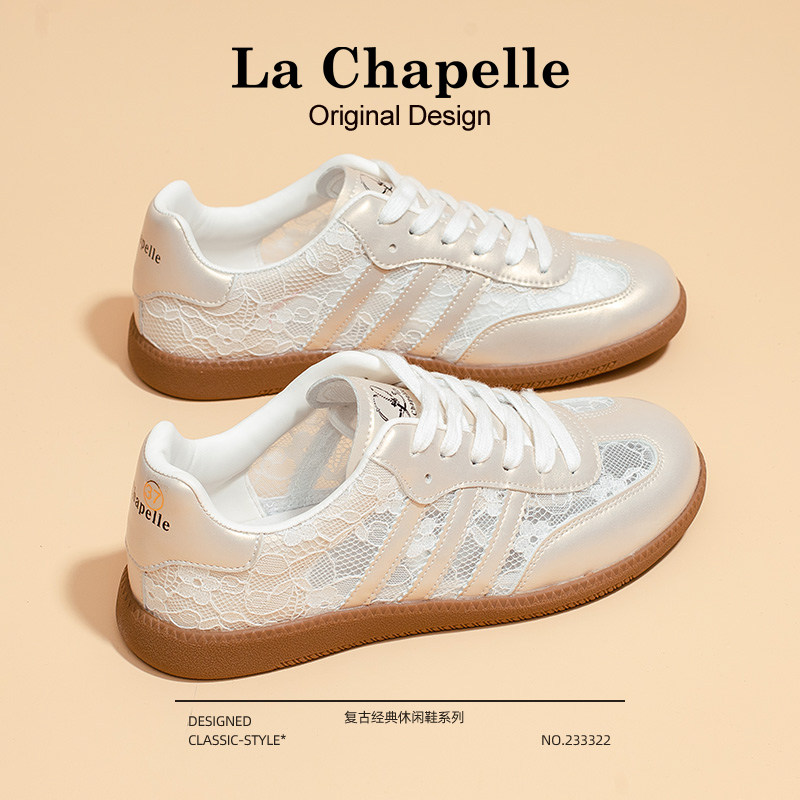 拉夏贝尔德训鞋百搭透气蕾丝