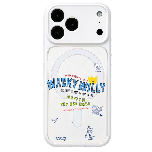 适用于苹果18promax精孔Make it Wacky新品手机壳16EMagsafe全包15Pro亚克力14Pro线条WiLLy涂鸦手绘