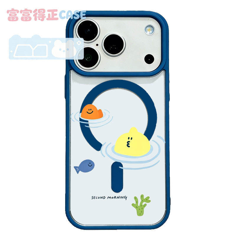 适用于苹果18promax三星联名Second Morning柠檬手机壳17EMagsafe弱磁吸15Pro亚克力14Pro苹果柠檬水上游乐