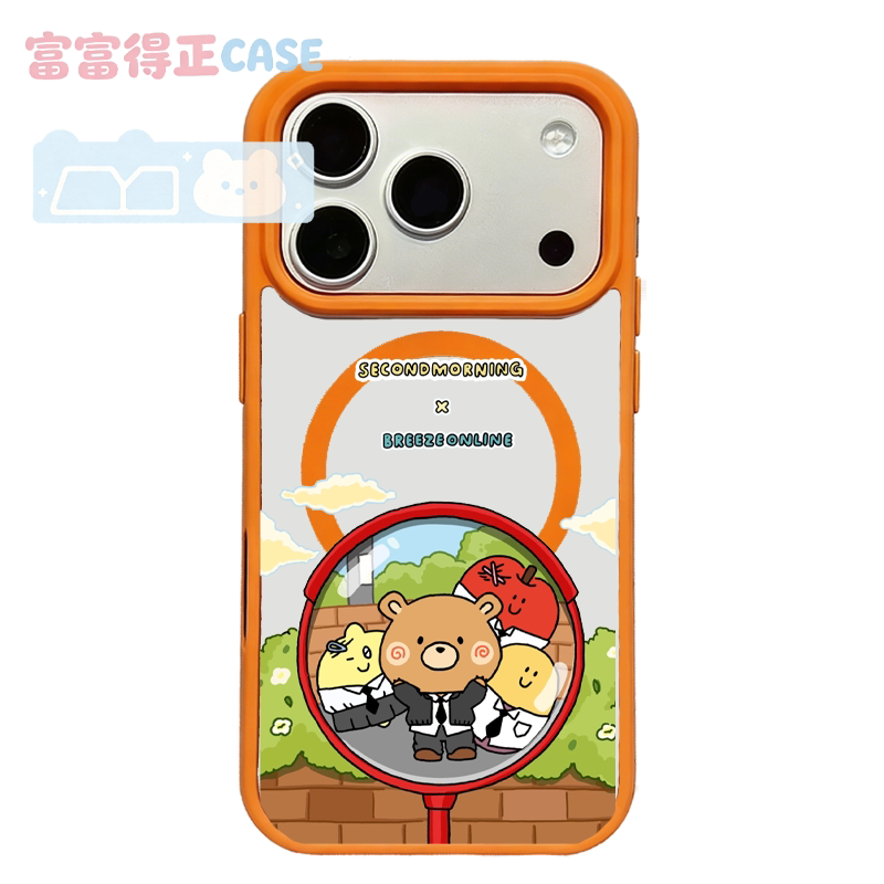 适用于苹果17promax三星联名Second Morning柠檬手机壳16EMagsafe弱磁吸15Pro亚克力14Pro苹果11联名微风熊