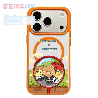适用于苹果17promax三星联名Second Morning柠檬手机壳16EMagsafe弱磁吸15Pro亚克力14Pro苹果11联名微风熊