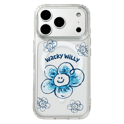 适用于苹果18promaxMake it Wacky新品手机壳16EMagsafe弱磁吸15Pro亚克力14Pro日系线条WiLLy插画风